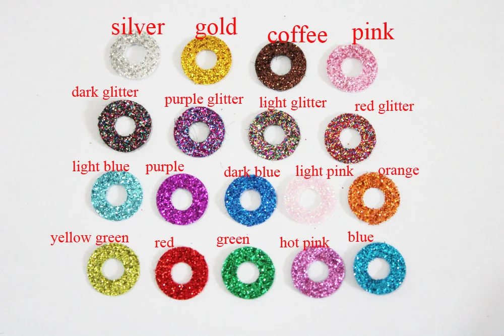 100pcs/lot 8mm to 60mm  glitter fabric for  toy eyes findings-N19