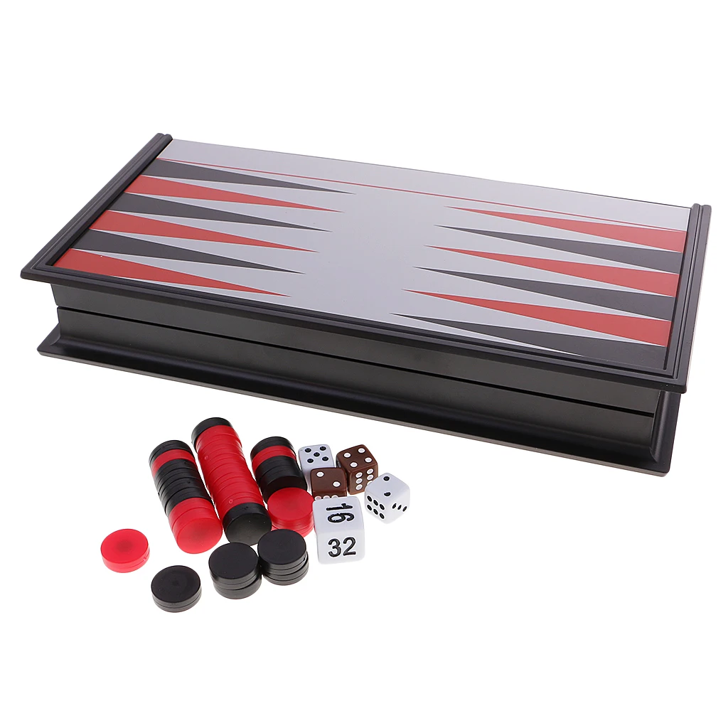 

Plastic Folding Magnetic Backgammon Board Checkers Chess game Kids Adult Party