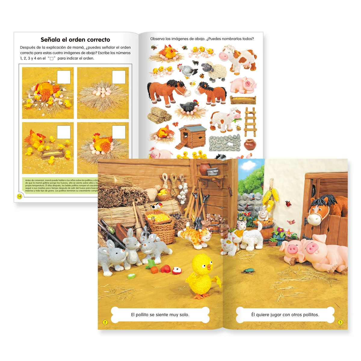 مجموعة واحدة من 4 كتب قصص إسبانية للأطفال سلسلة المزرعة السعيدة تعزز مهارات القراءة للأطفال كتب الطفولة المبكرة هدايا #5