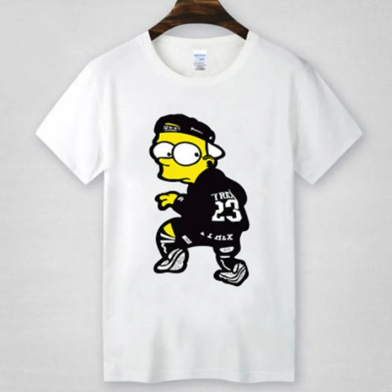 

Хлопковая футболка с забавным рисунком Симпсона, летние блузки, женские и мужские белые футболки, топы, блузки с короткими рукавами, женские футболки Y2K, топы