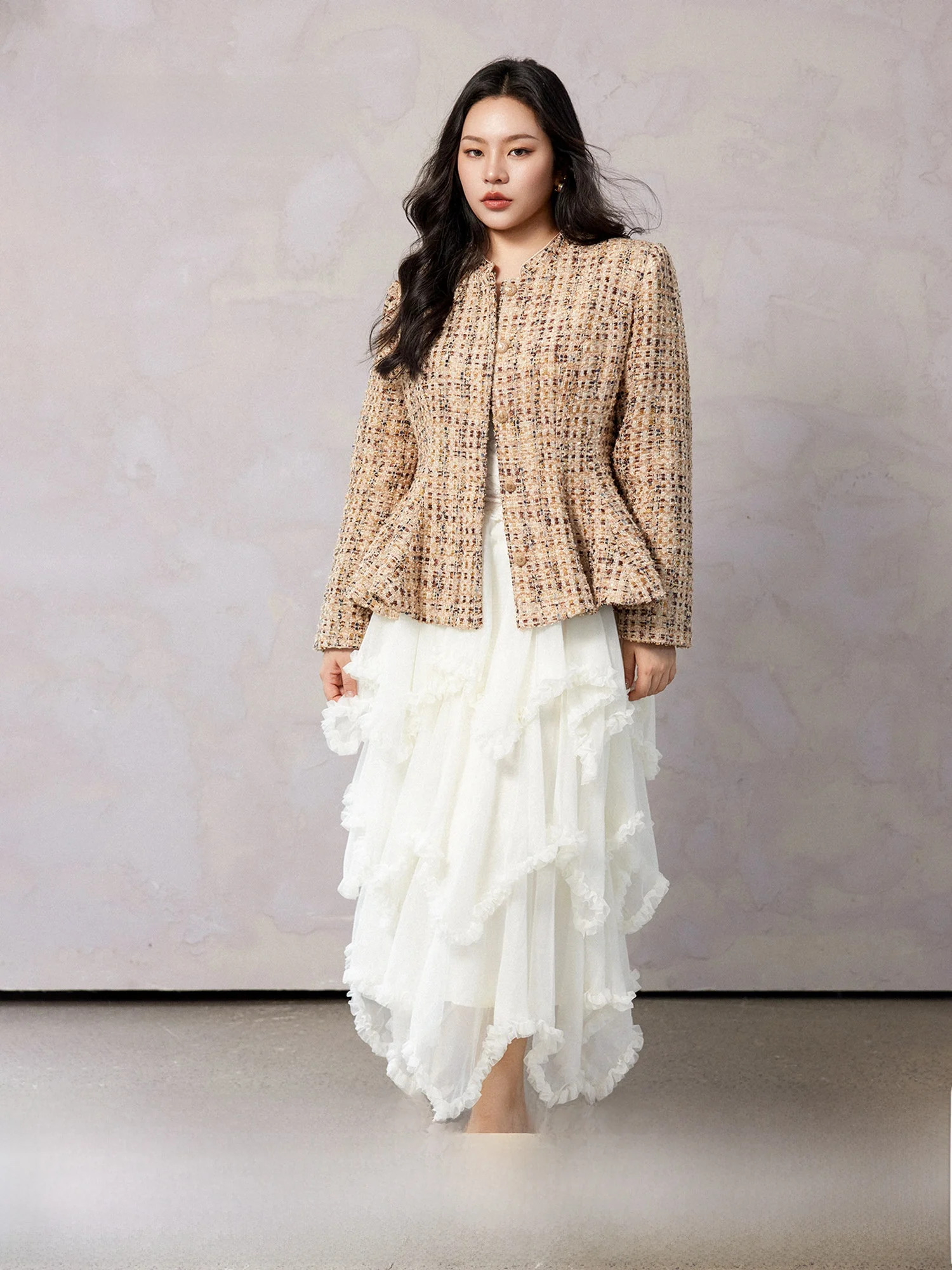 

Женский шелковый кардиган Plusmall Amber Madeleine Luxury с эффектом утяжки на талии, весенний, повседневный