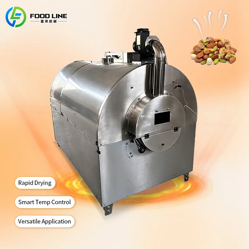 Gas Heating Rocking Oven Peanut Roasting Machine Drum Roaster Machine Peanut Roster Machine Customized