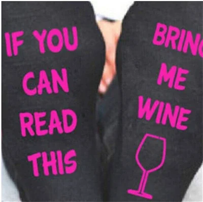 Custom Wine Socks Men If You Can Read This Bring Me A Glass Of Wine Autumn Spring Winter 2021 Halloween Christmas Gift Dropship