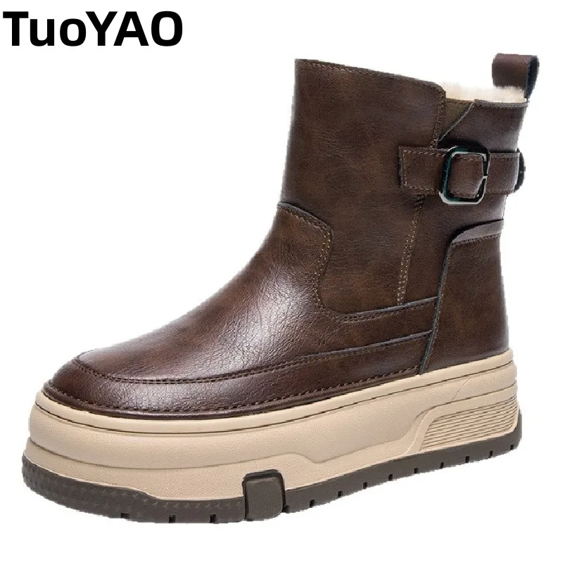 

5cm Women Ankle Boots Slip on Autumn Fall Platform Heel Booties Punk Motorcycle Riding Springy Shoes Comfortable Non Slip