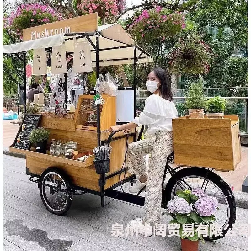 Outdoor dining car scenic coffee bread promotion stall tricycle