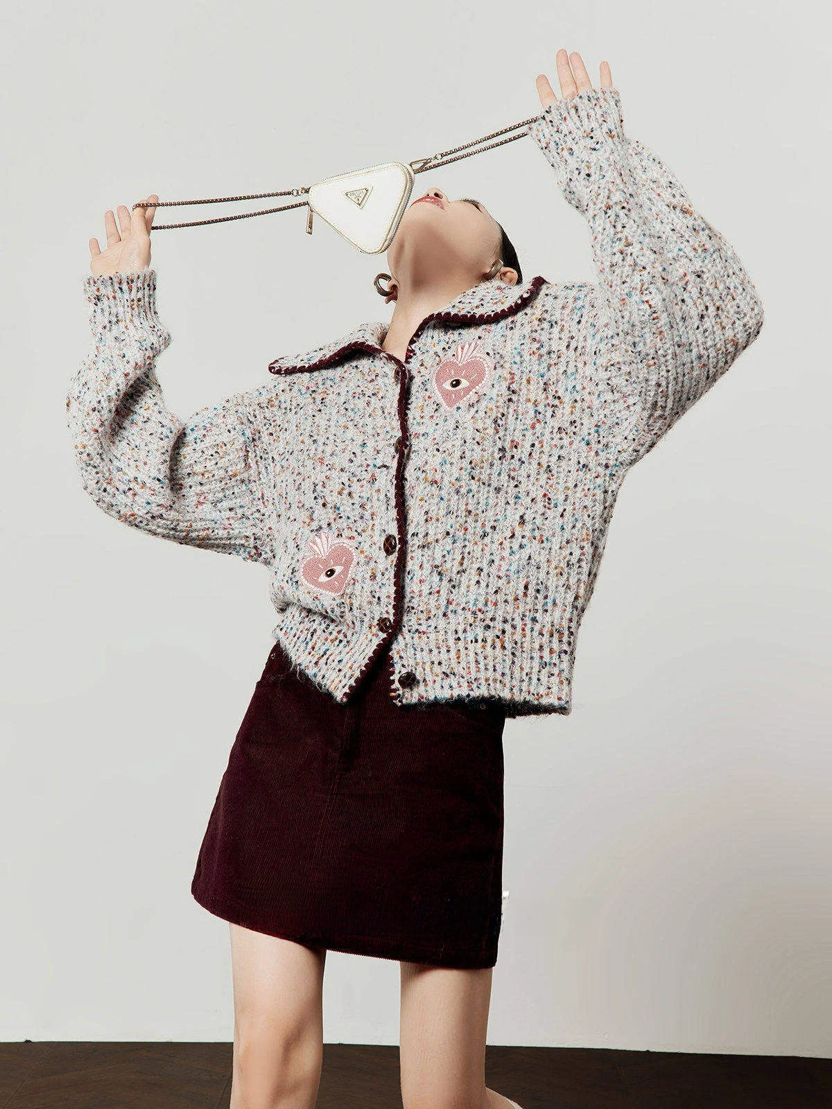 

Ретро-юбка из вельвета фиолетово-красного цвета, женская, с высокой талией, короткая, А-силуэта, облегающая, весенняя новинка, свободного кроя, вязаная