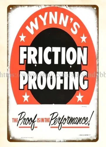 living room wall decor garage bars Wynn's Friction Proofing metal tin sign sign