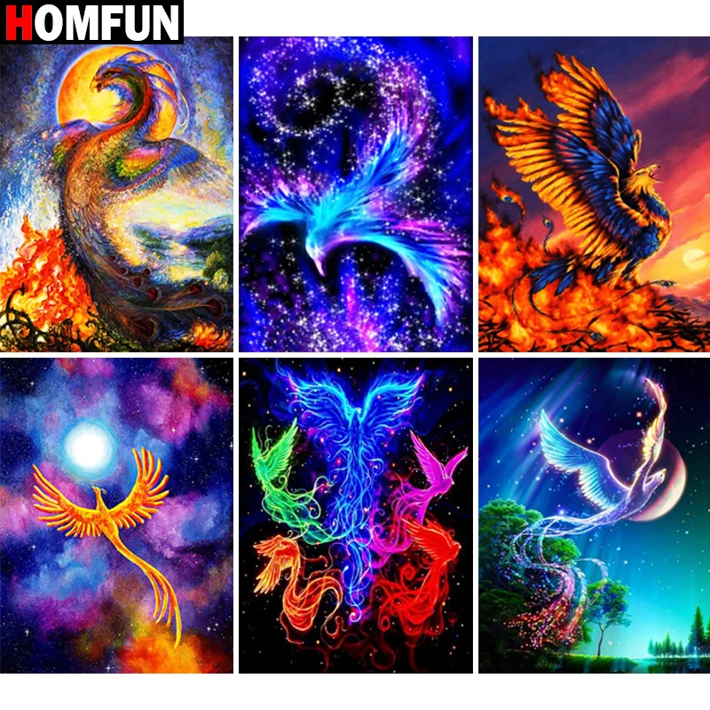 

HOMFUN полная дрель алмазная живопись "животное Феникс" DIY картина горный хрусталь 5D Алмазная вышивка Декор для вышивки крестом