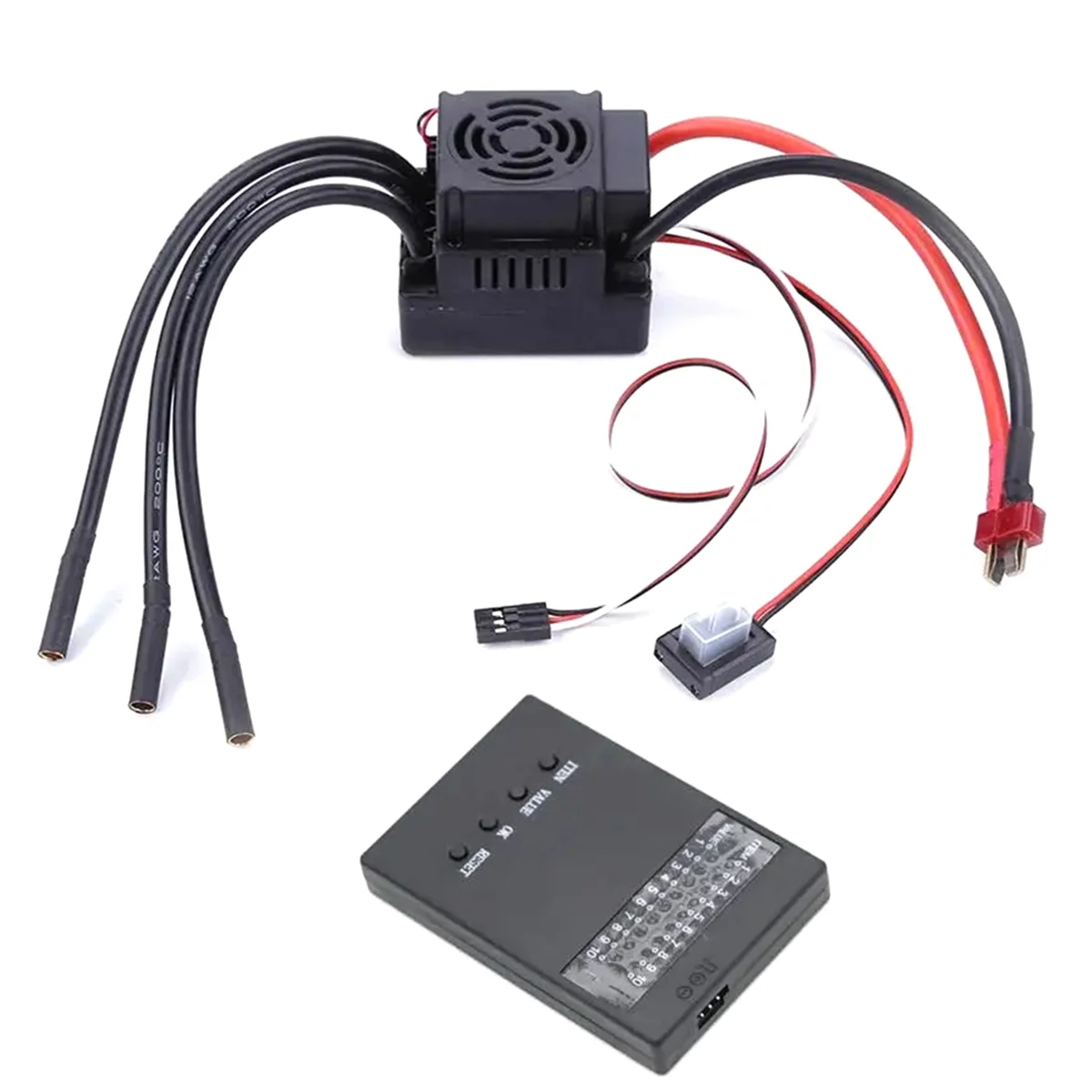 

Rc 80A Brushless ESC Electric Speed Controller with 5.8V / 3A SBEC 2-4S Programe Card for 1/8 1:8 RC Car (T Plug)