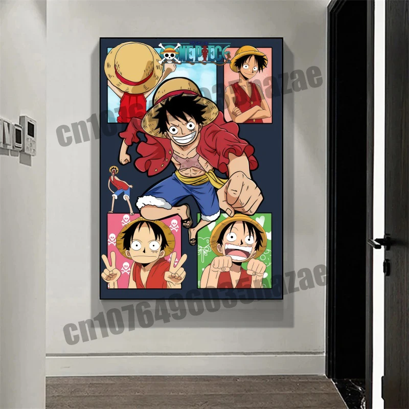 

Classic Cartoon Cartoon One Piece, Luffy, Cooperative Wall Canvas Painting Art Poster High Quality Home Decoration Oil Painting