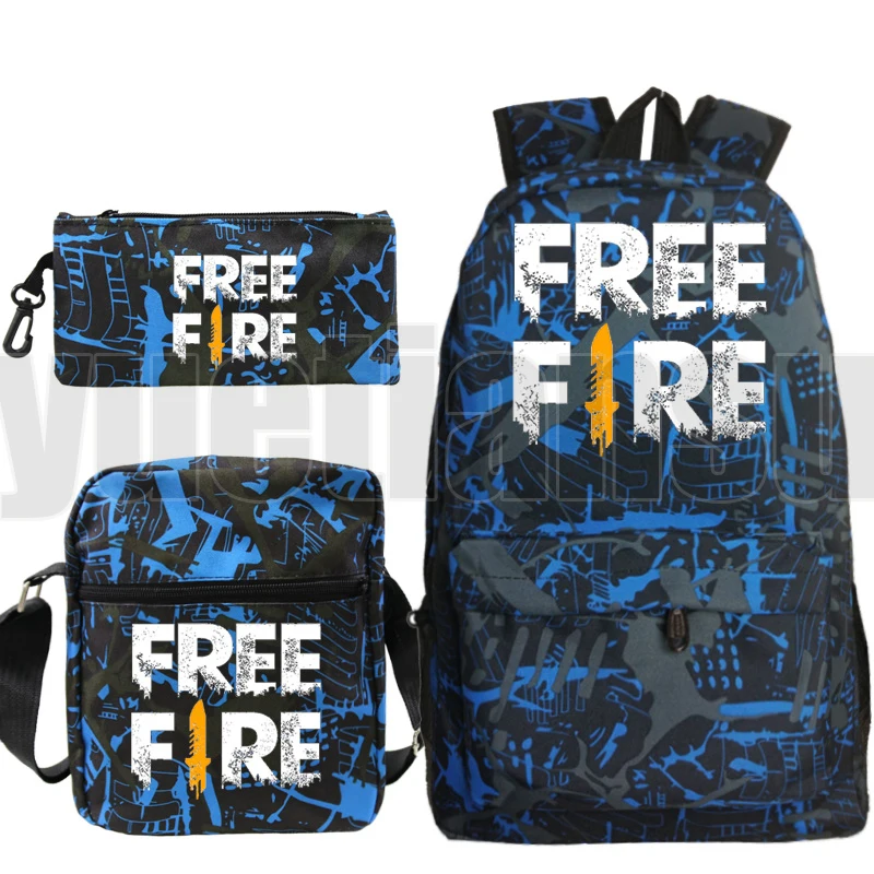 Hot Game Free Fire Backpack Women Cosmetic Bag Zipper Bag Pack Laptop Girl Travel bag Kids Pencil Case Children School Book bags