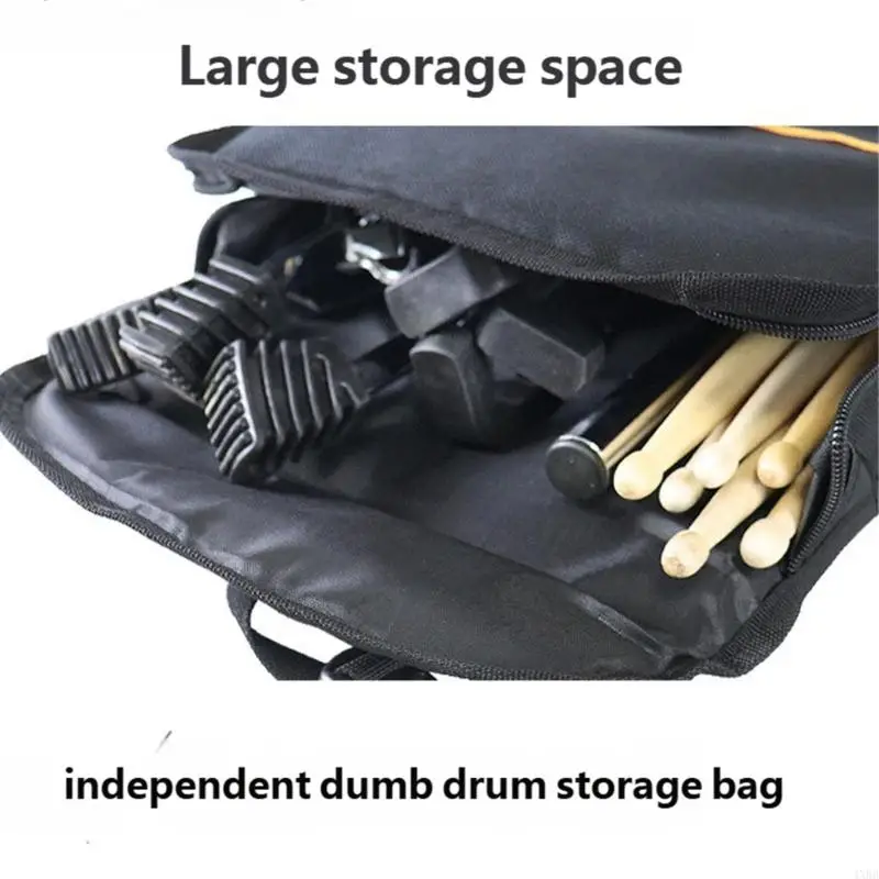 Small Drum Practice Bag Includes Shoulder and Hand Straps Oxford Fabric Texture 4XBB