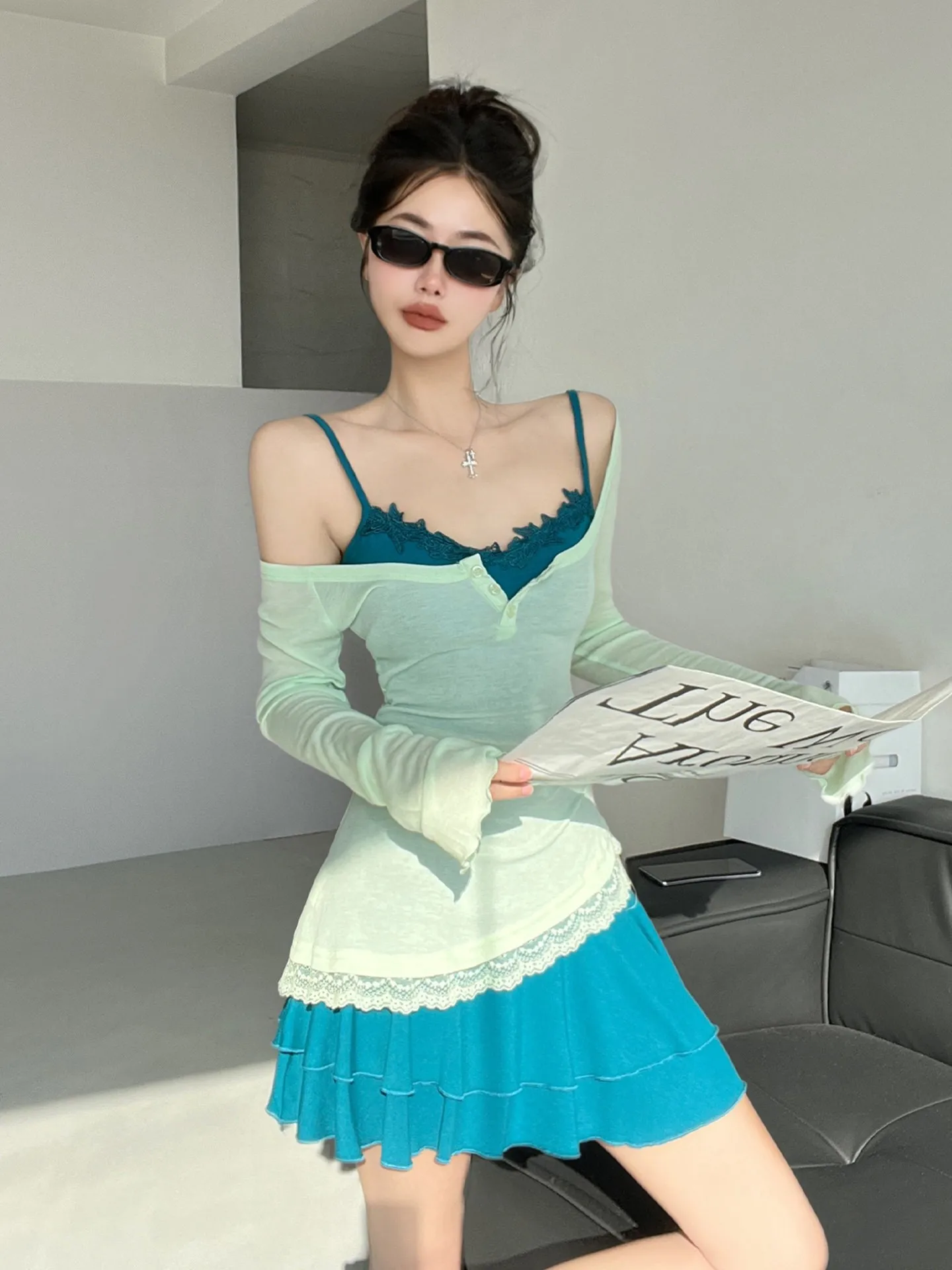 vestido-monet-garden-pure-desire-con-ribete-de-encaje-primavera-verano-cintura-ajustada-estilo-ballet-blanco-falda-corta-estilo-desierto-algodon-largo