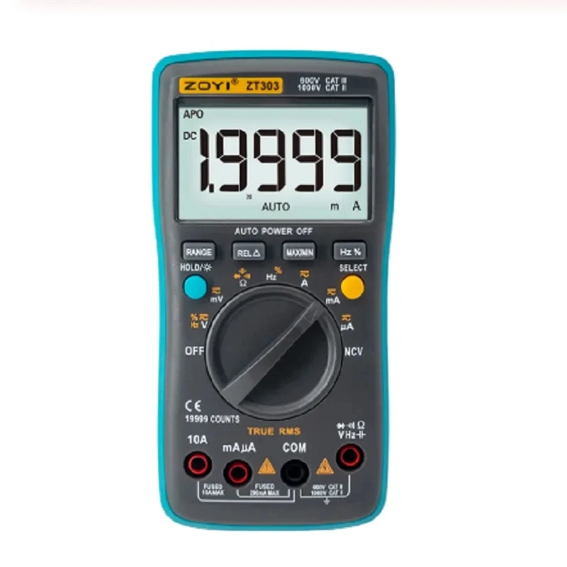 ZOYI ZT301 / ZT302 / 303 Digital Multimeter true rms multimeter True-RMS Backlight AC DC Voltage Ammeter Current Ohm Auto/Manual