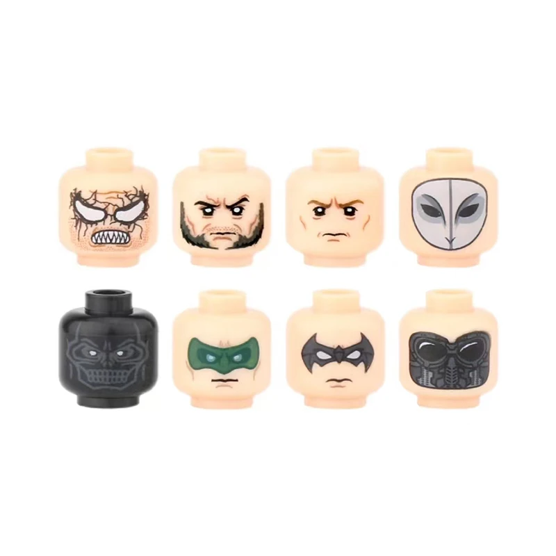 WW2 Military Army Soldier Face Head City Figures Facial Expression Building Blocks Mini Parts Brick Accessories Kids Toys Gift