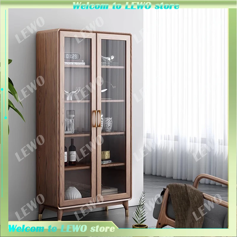 

Glass Door Living Room Cabinets Organizer Display Wine Bookcase Cabinets Magazine Racks Szafki Do Przedpokoju Home Furniture