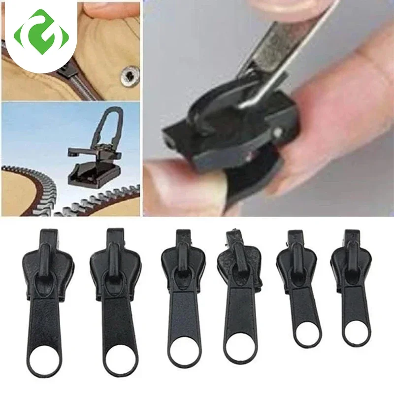 6pcs Instant Zipper Universal Instant Fix Zipper Repair Kit Replacement Zip Slider Teeth Rescue New Design for DIY Sew 3 sizes