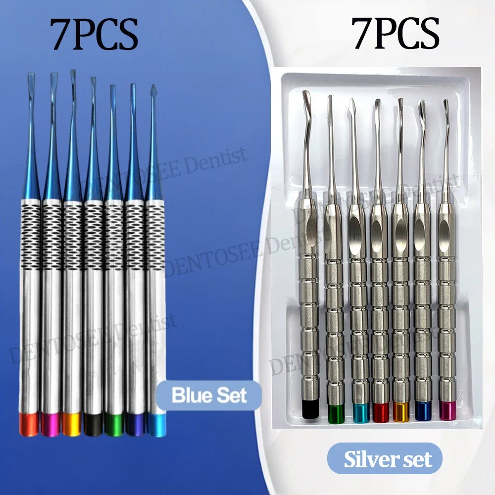 7Pcs Dental Implant Surgery Luxating Root Elevators Titanium Alloy Minimally Invasive Tooth Extraction Instruments for Dentists