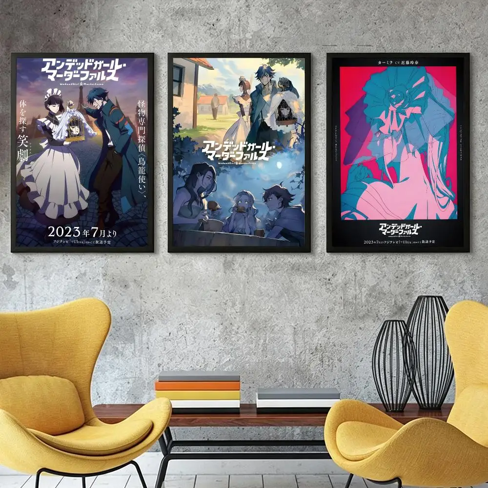 anime Undead Girl Murder Farce Poster HD Poster Retro Industrial Style Suitable for Living Room Bar Corridor and Gift Giving