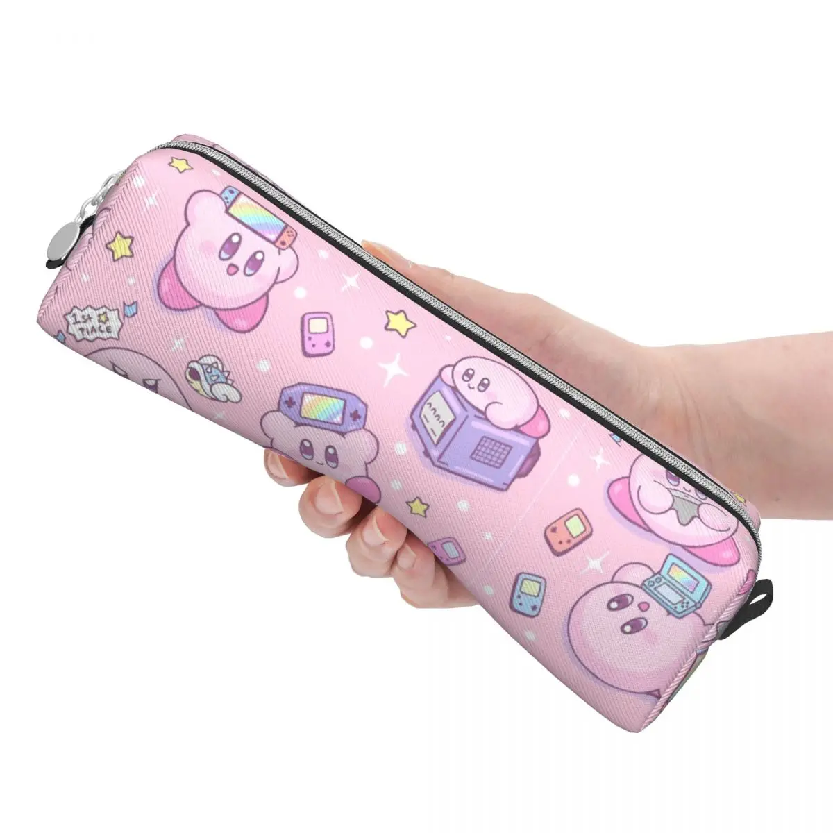 Imagem -03 - Bonito Kirbys Kawaii Gamer Lápis Estojo Caixa de Caneta para Estudante Grandes Bolsas de Armazenamento para Estudantes Papelaria Presente Novo