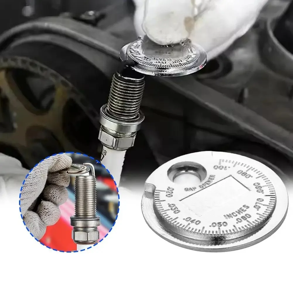 2pcs Coin Type Spark Gap Gauge Tools Zinc Alloy with 0 02 0 10 Inch 0 6 2 4mm Range for Accurate Spark Gap Measurement