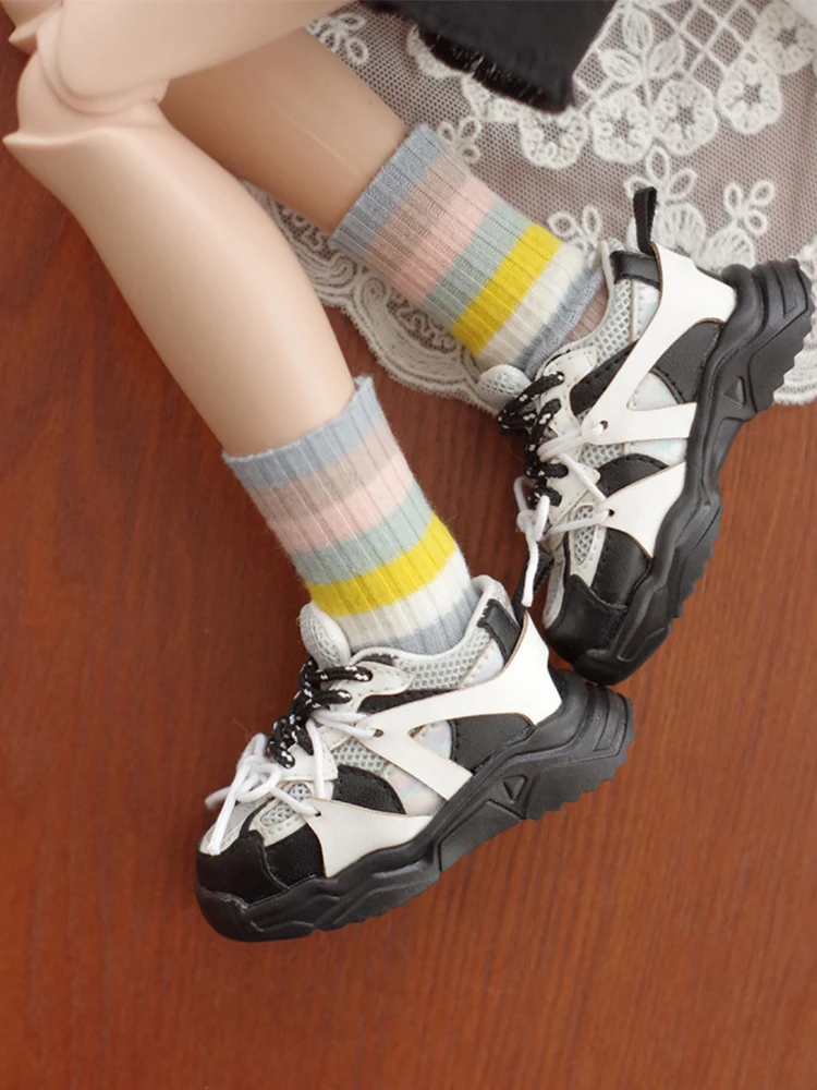 D09-P359 children handmade toy  1/4 1/3 MSD SD13 SD17 POPO68 bjd doll shoes Double lace mesh casual shoes 1pair