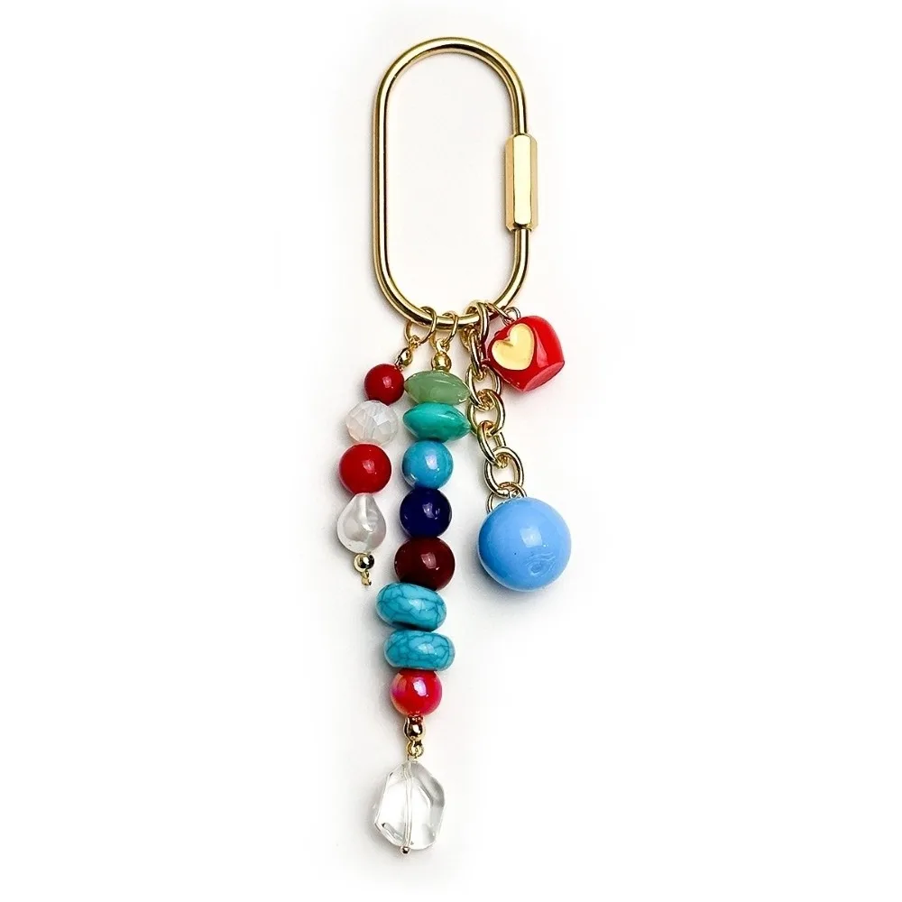 Fashion Conch Bag Pendant DIY Resin Heart Key Ring Handmade Korean Beads Keychain Car Accessory