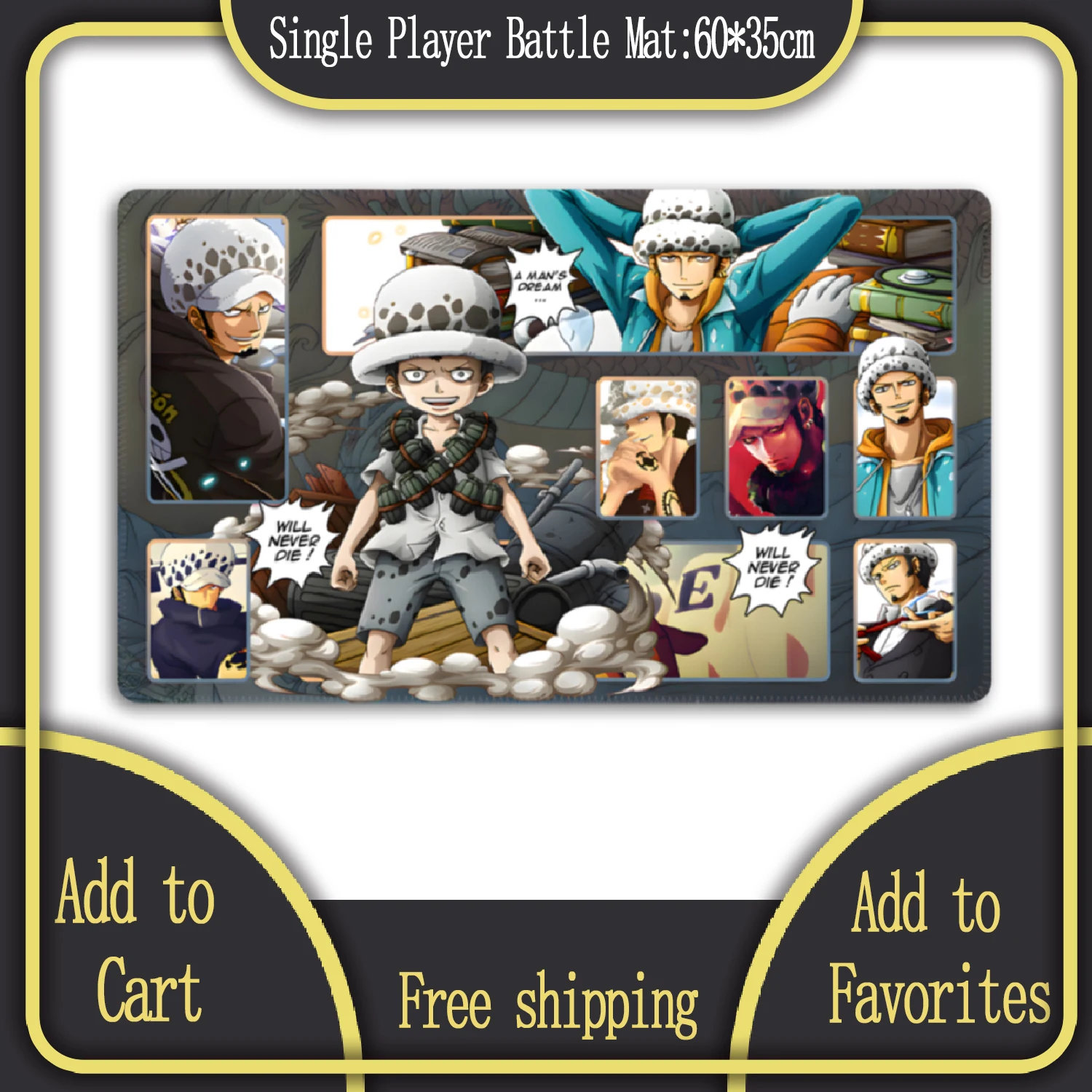 Anime ONE PIECE Card TCG Luffy Zoro Shanks Trading Collection Card Battle Playmat for Christmas Gift ﻿