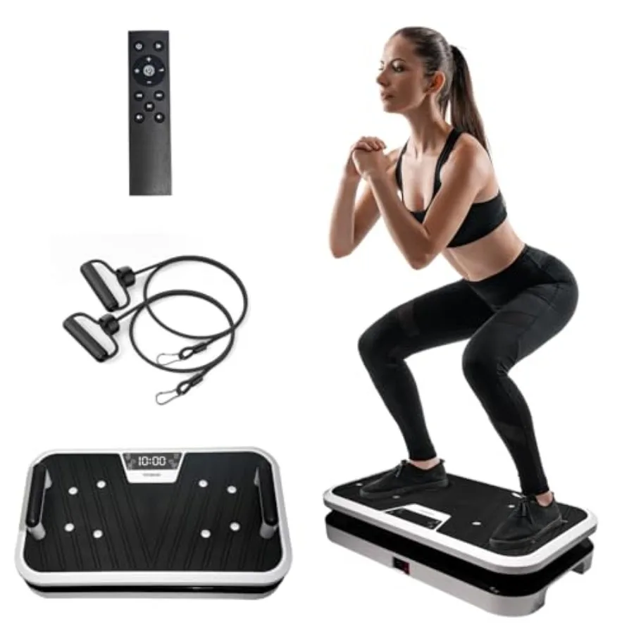 

Vibration Plate Exercise Machine with Handle and Bluetooth Full-Body Vibration for Home Workout Office Fitness Weight Loss Musc
