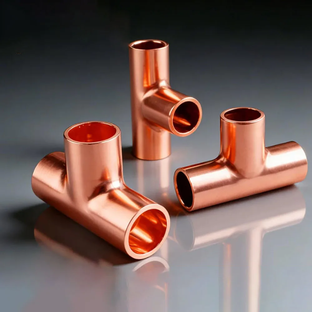 Copper T-Shaped Three-way Air Conditioning Refrigeration Copper Pipe Socket Welding Fittings Copper Pipe Joint Fittings
