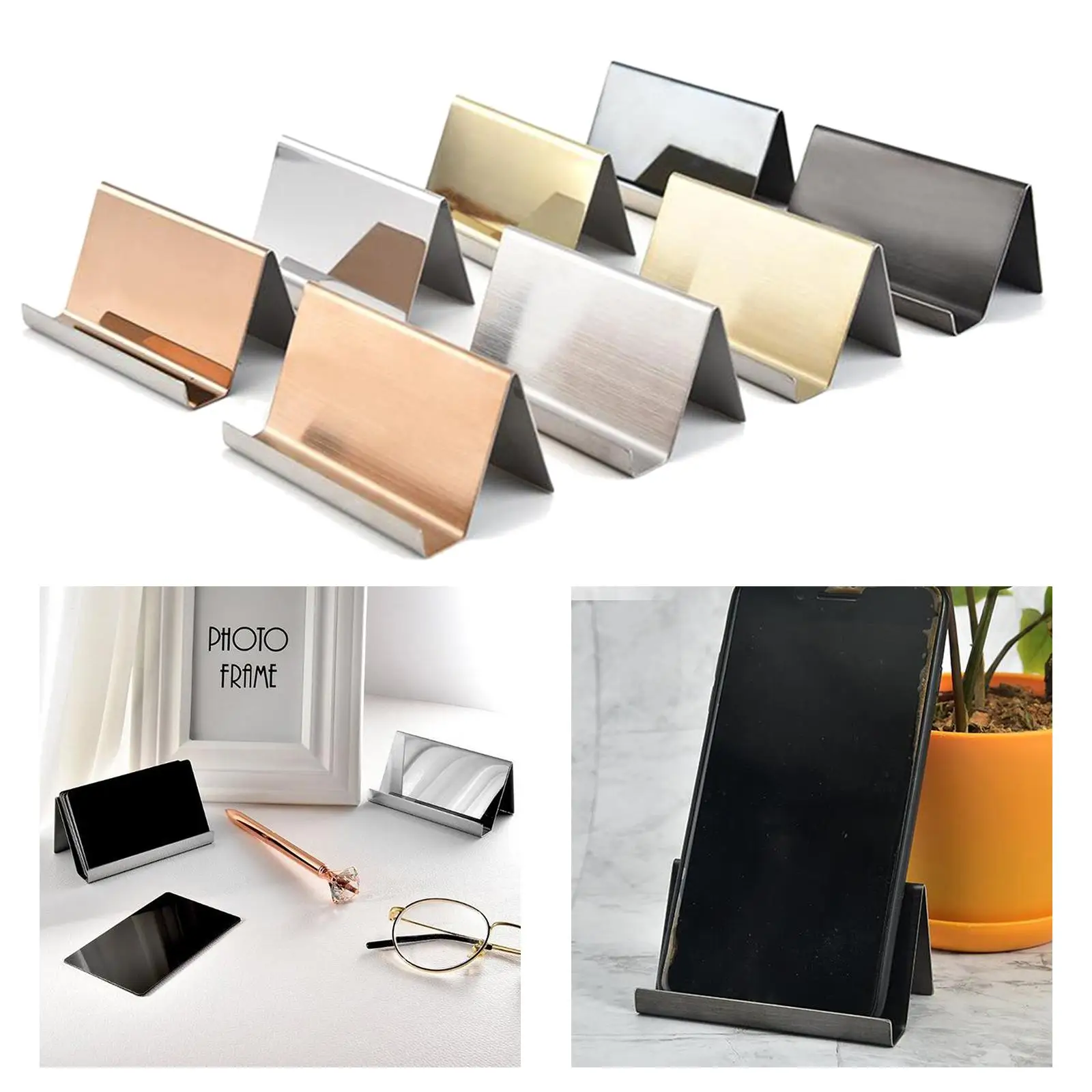 Sleek Stainless Steel Business Card Holder for Desk Organization