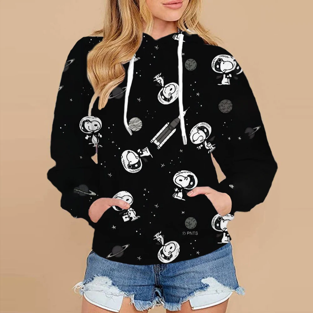 2024 Spring and Autumn Children's Adult Parent-Child Sweater 3D Printing Cartoon Animation Snoopy Personality Fashion Streetwear