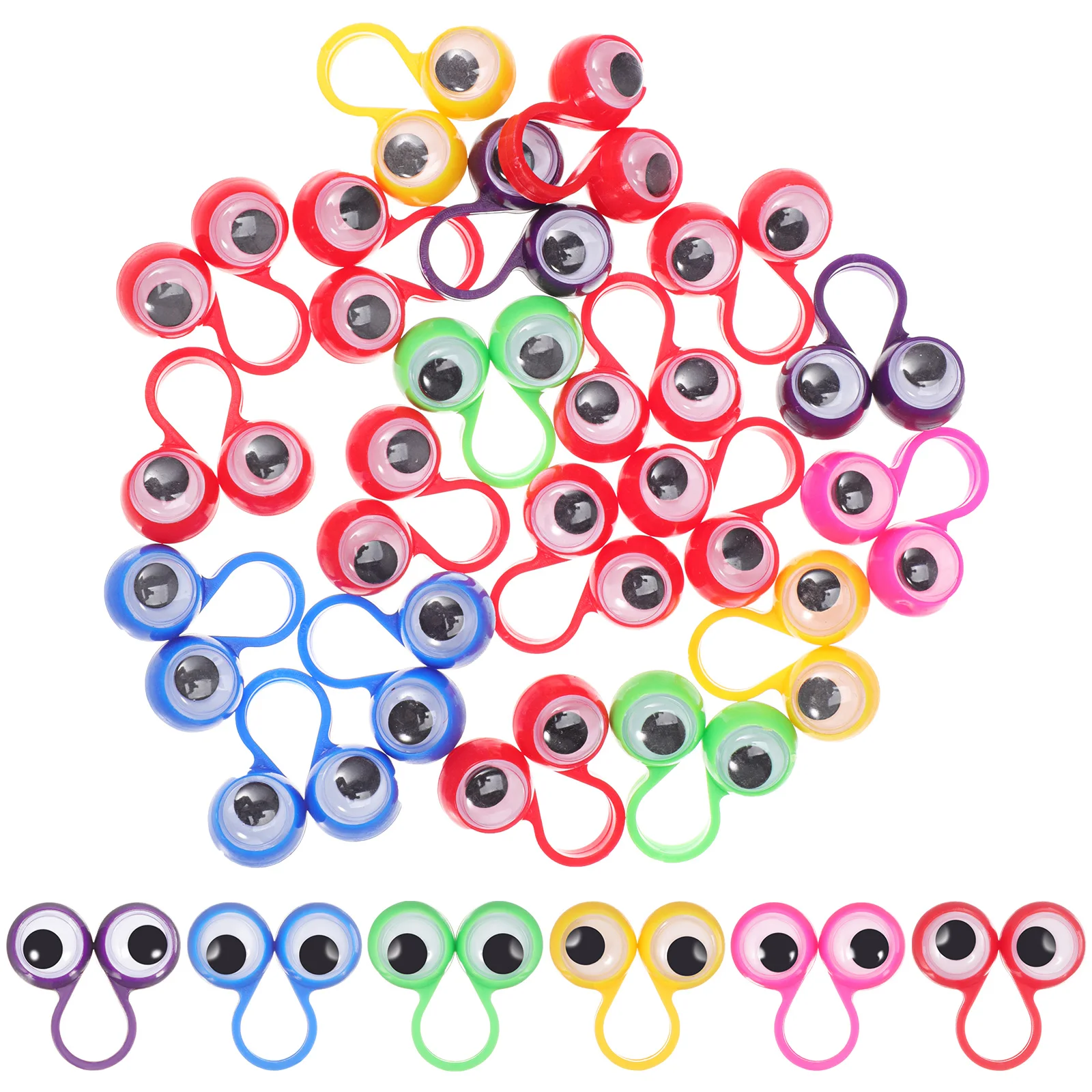 20 個の指輪大きな目の人形マルチカラー安全軽量ステージ教育ストーリーテリングロールプレイプレゼンテーションゲーム用