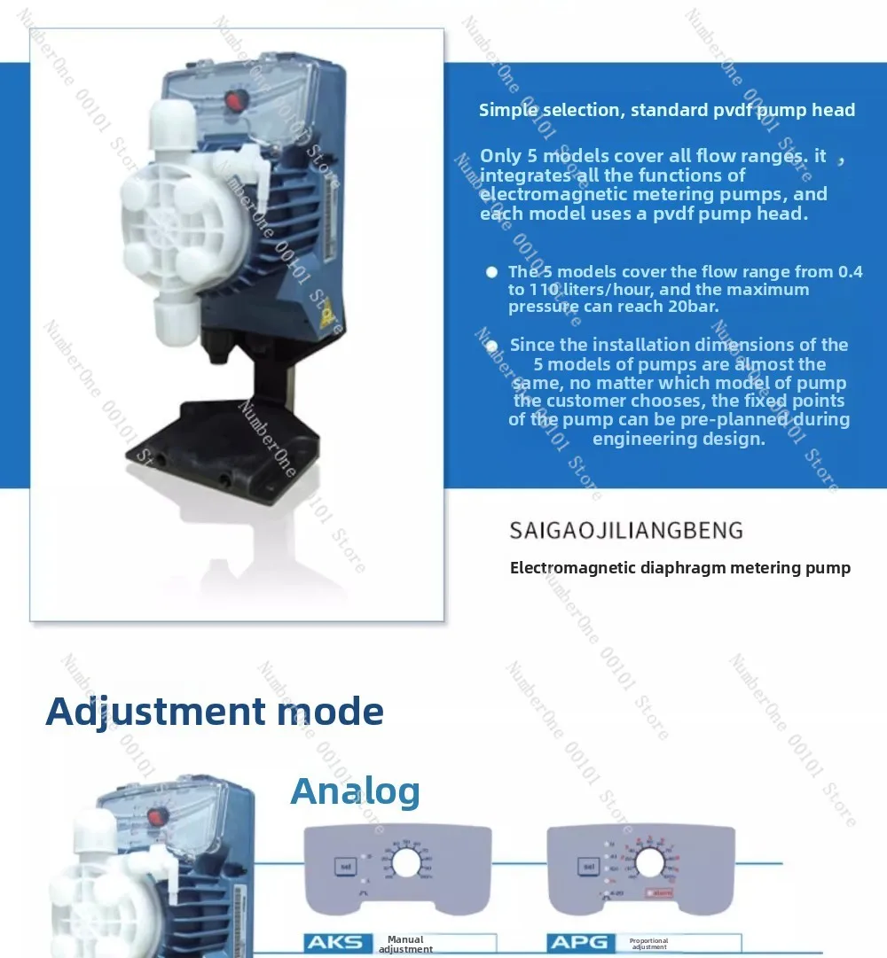 Metering pump, flow pump, mechanical diaphragm dosing pump, fully automatic acid and alkali resistant equipment, adjustable