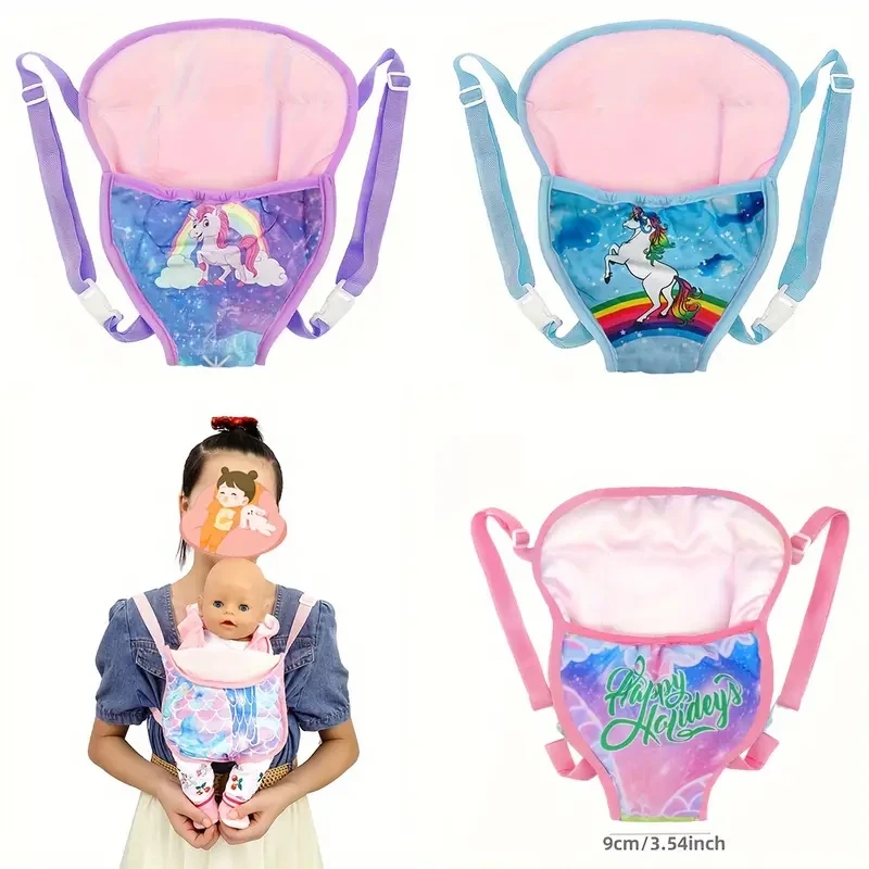 Boneca mochila para bonecas de 43cm mini saco de transporte bebê nascido terno adequado 18 Polegada bonecas presente de aniversário da menina saco de boneca