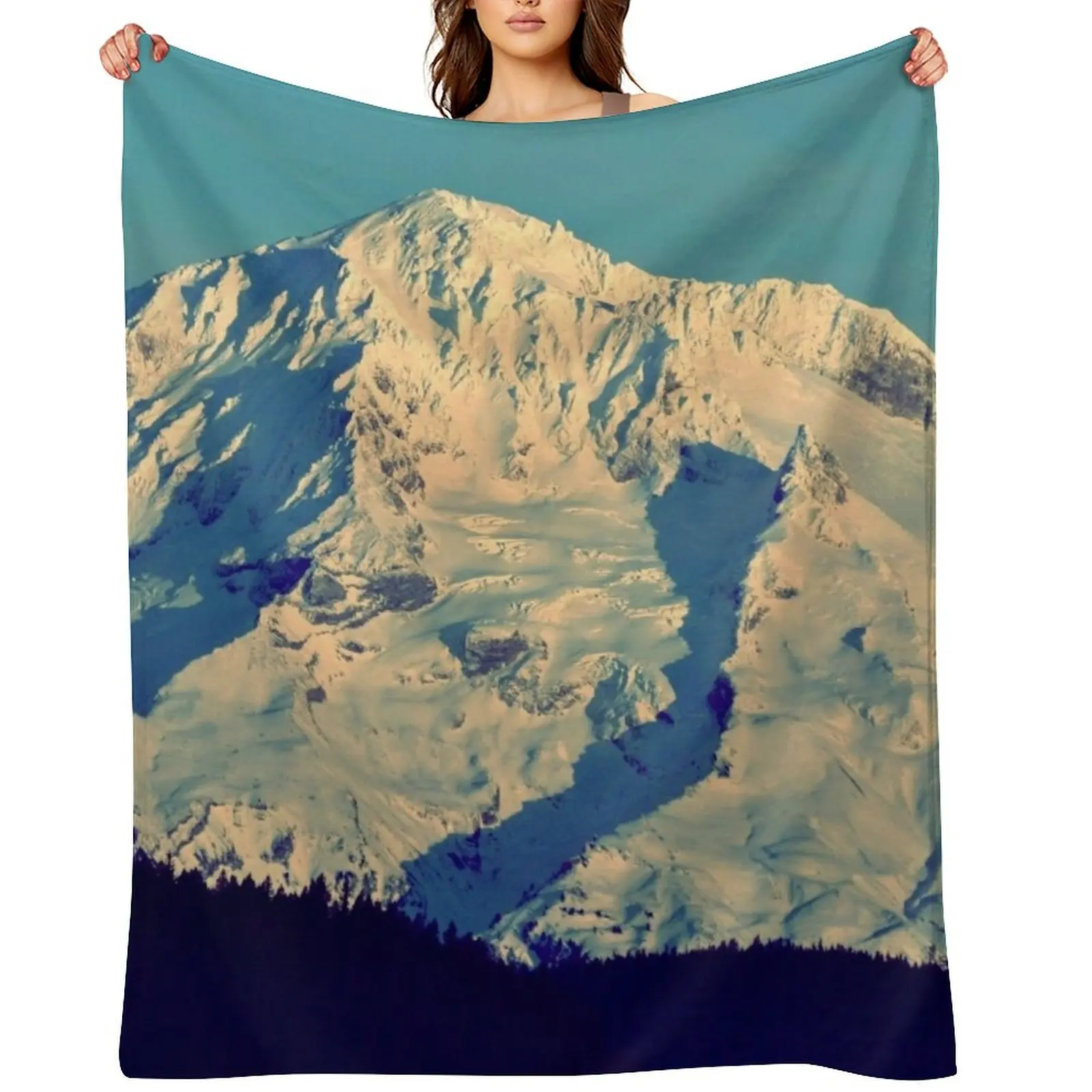 

MT. HOOD - AT TWILIGHT Throw Blanket bed plaid Quilt For Baby heavy to sleep Blankets