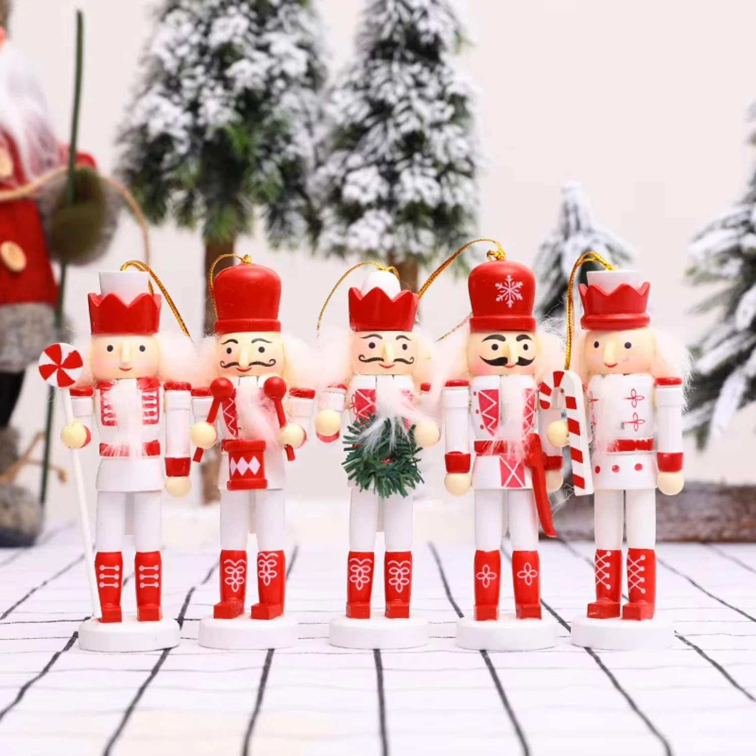 Tendance 2024 Navidad Nutcracker Craft Xmas Tree Decoration Ornament Soldiers Wooden Christmas Nutcracker