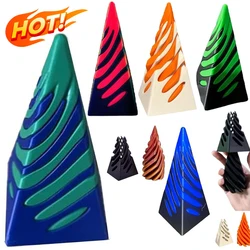 3D Printed Spiral Cone Toy Impossible Pyramid Passthrough Sculpture Mini Vortex Thread Illusion Pass Through Pyramid Fidget Toy