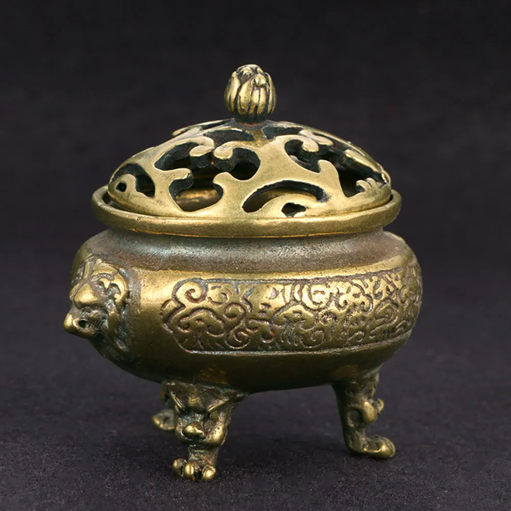 

Brass Incense Burner Vintage Style Censer Decorative Holder For Home Office Yoga Room Aromatherapy Incense Stand