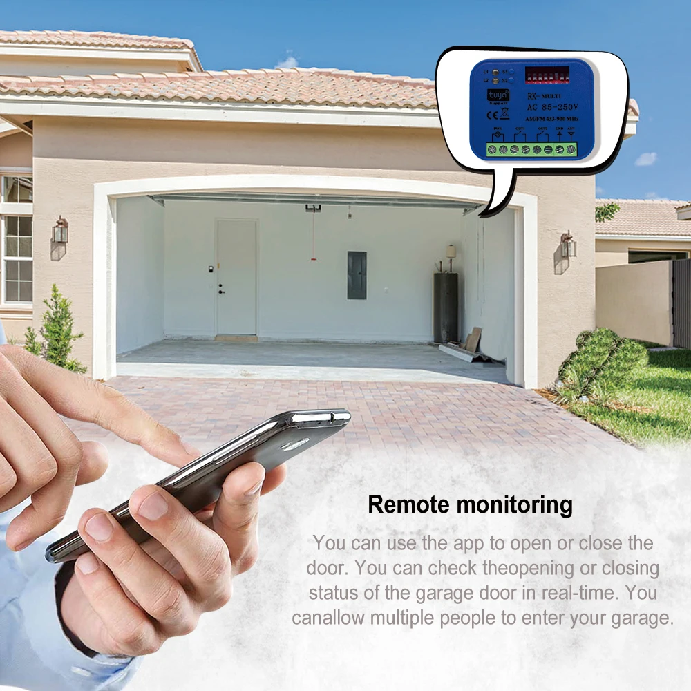 2 Styles Smart Gate Garage Porte Récepteur WIFI Tuya / RF RX-MULTI 300-900MHz 433 mhz Universel 2CH Multi-marque Contrôleur Commutateur