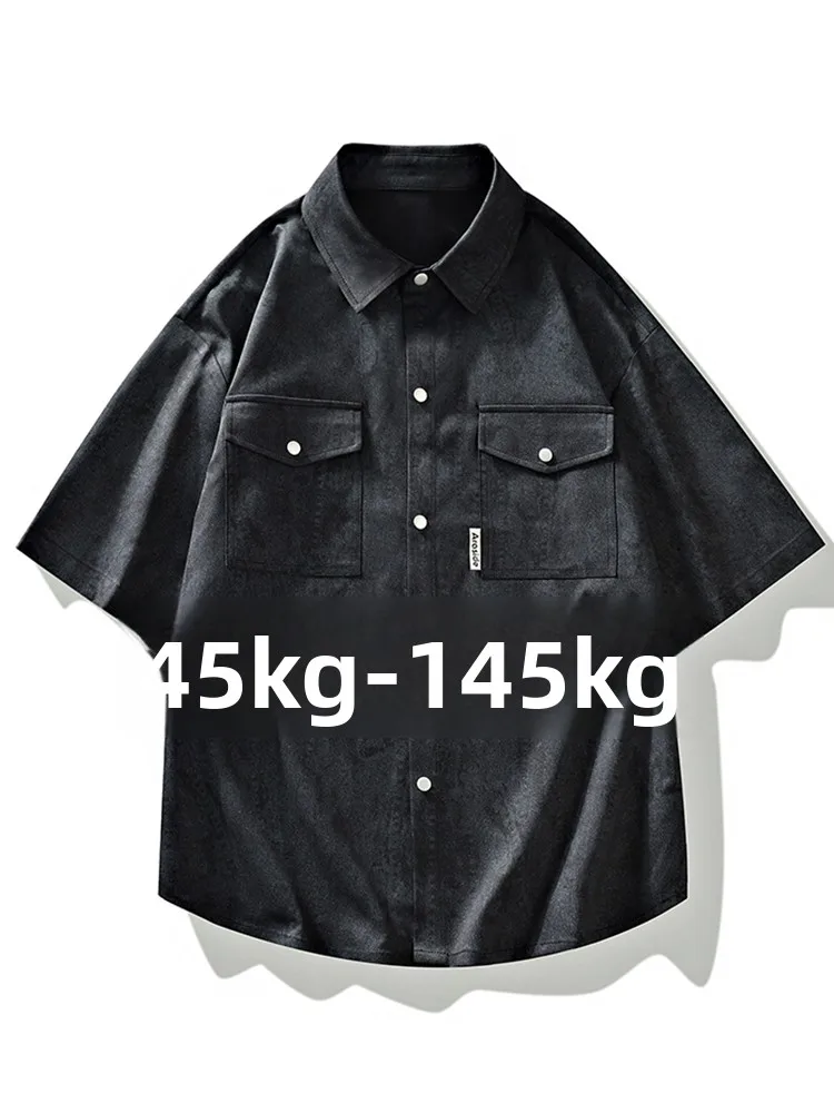 

American Sle Workwear irt Men's Summer Retro Loose plus Size Casual Collar Coat Polyester Fiber Faion Urban ort Sve