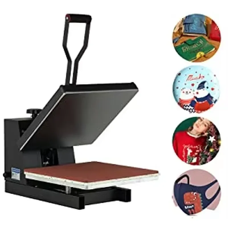 38*38CM Flat Heat Transfer Press Machine Sublimation Machine for T-shirt Rock MDF Glass Photo Frame Print