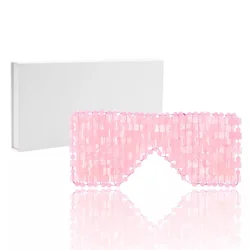 Jade Eye Mask Rose Quartz Facial Cooling Mask for Eye Massage Relax Wrinkles Relieve Migraine Meditation Beauty Spa Sleep Mask