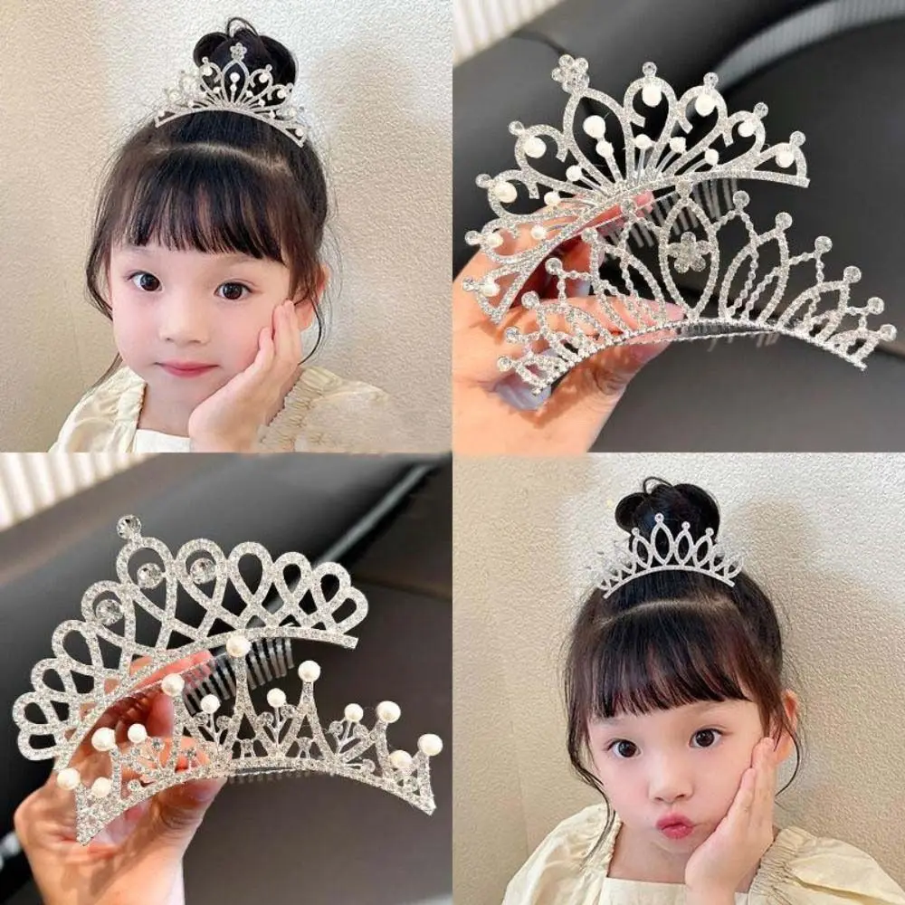 Gifts Wedding Hair Accessories Korean Style Hairpin Children Girls Hair Comb Rhinestone Hairpin Princess Tiaras Crystal Crowns