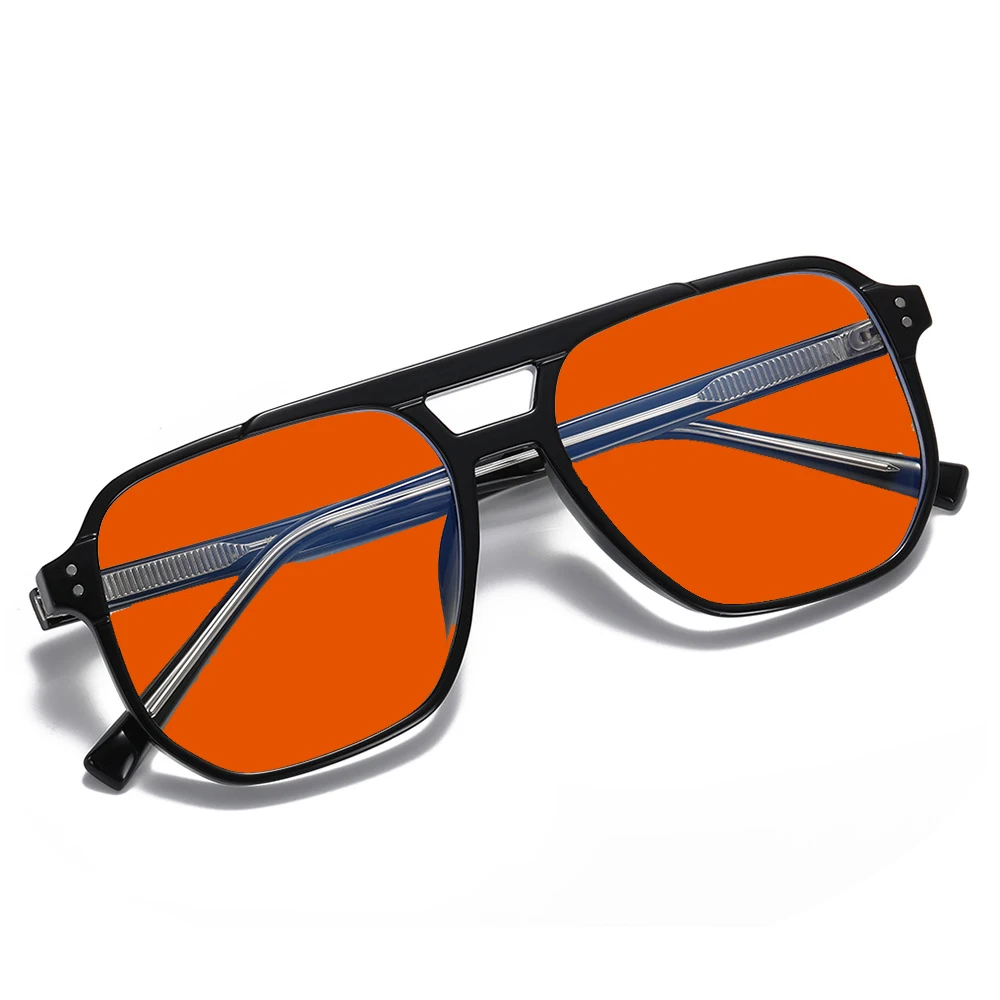 Red Lens 100% Blue Light Blocking Eyewear 100% Green Light Glasses Sleep Better Orange Amber Computer Glasses