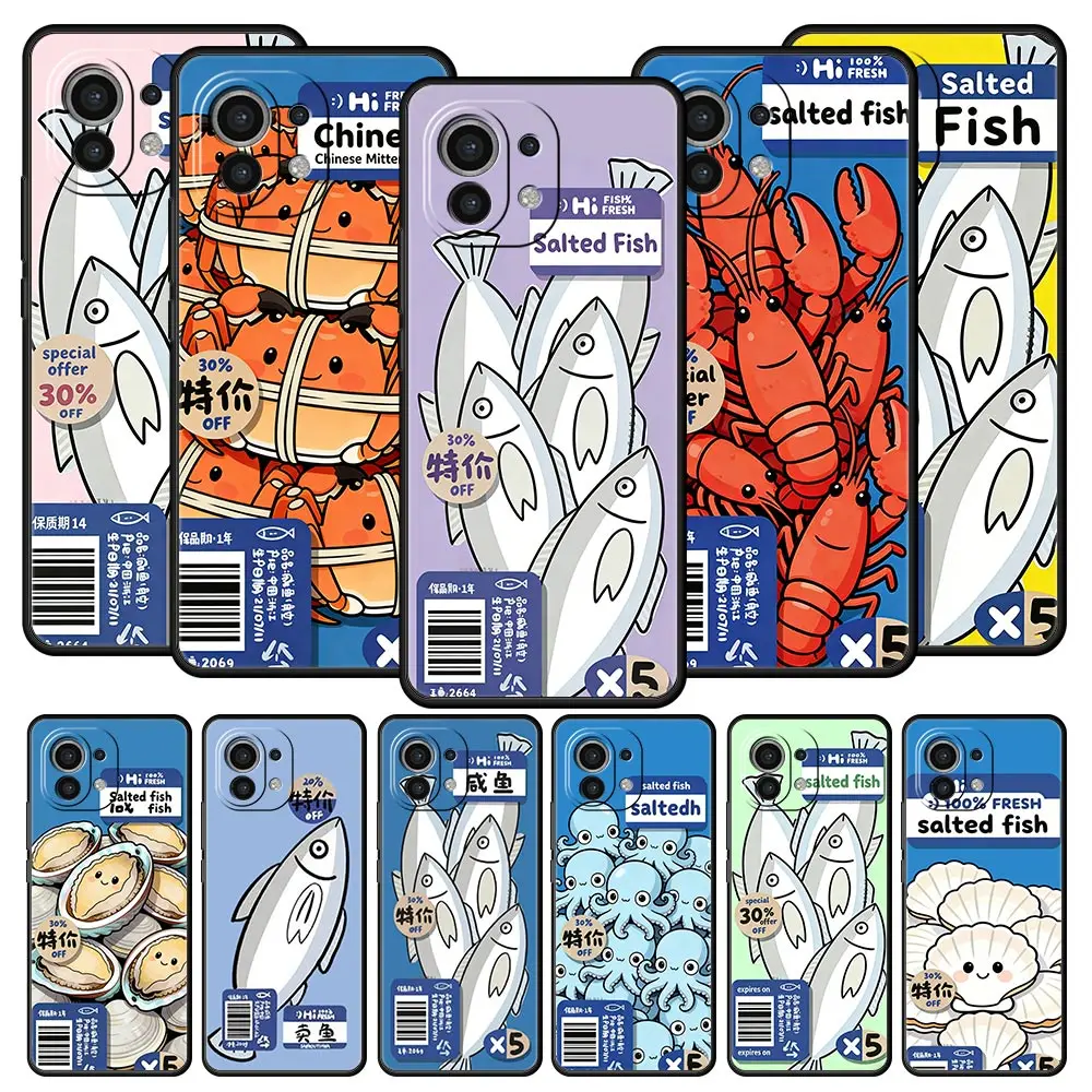 Phone Case For Xiaomi Mi 17 15 14 13 12 11 Lite 15T 14T 13T 12T 11T Pro 5G Poco X7 X6 X5 X3 Pro Cover Discounted Salted Fish