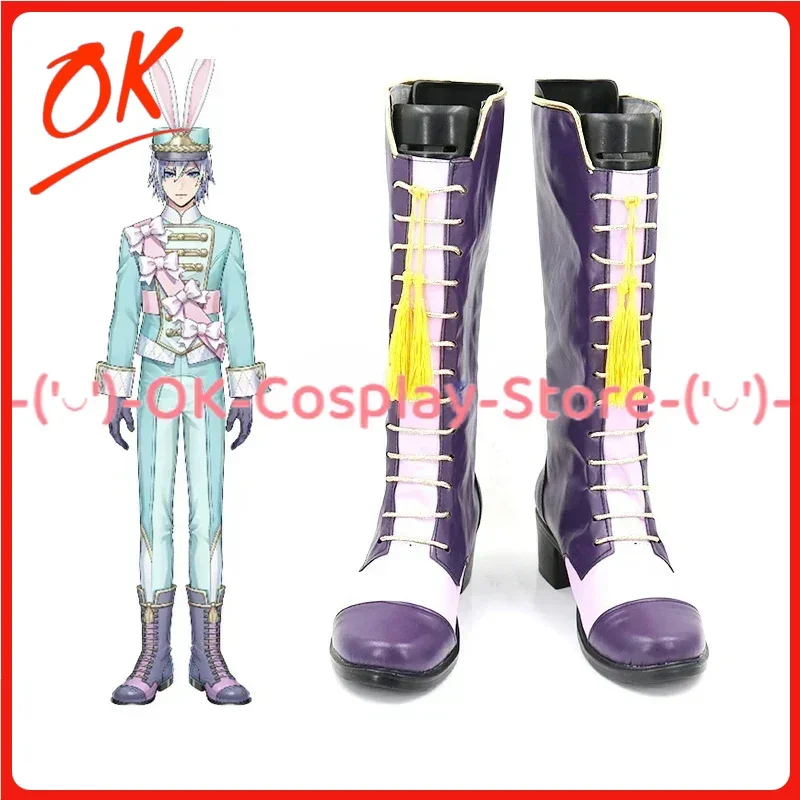 

[Customized] Game Twisted Wonderland Silver Cosplay Shoes Anime Roleplay Prop Halloween Carnival Party PU Leather Boots