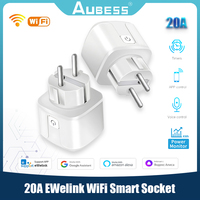 20A WiFi Smart Socket EU Plug APP Voice Control Timing Outlet With Power Monitorin Supports EWelink Alexa Google Home Yandex