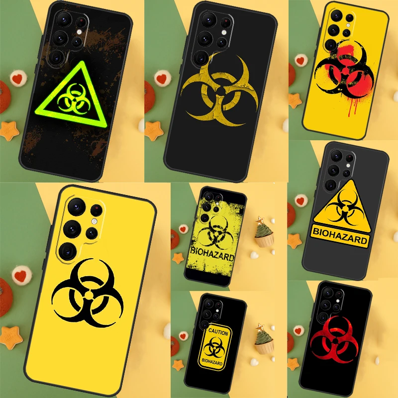 Biohazard Symbol Logo Funda For Samsung Galaxy S24 Ultra S23 S22 Plus S21 S20 FE S8 S9 S10 Note 10 20 Ultra Case