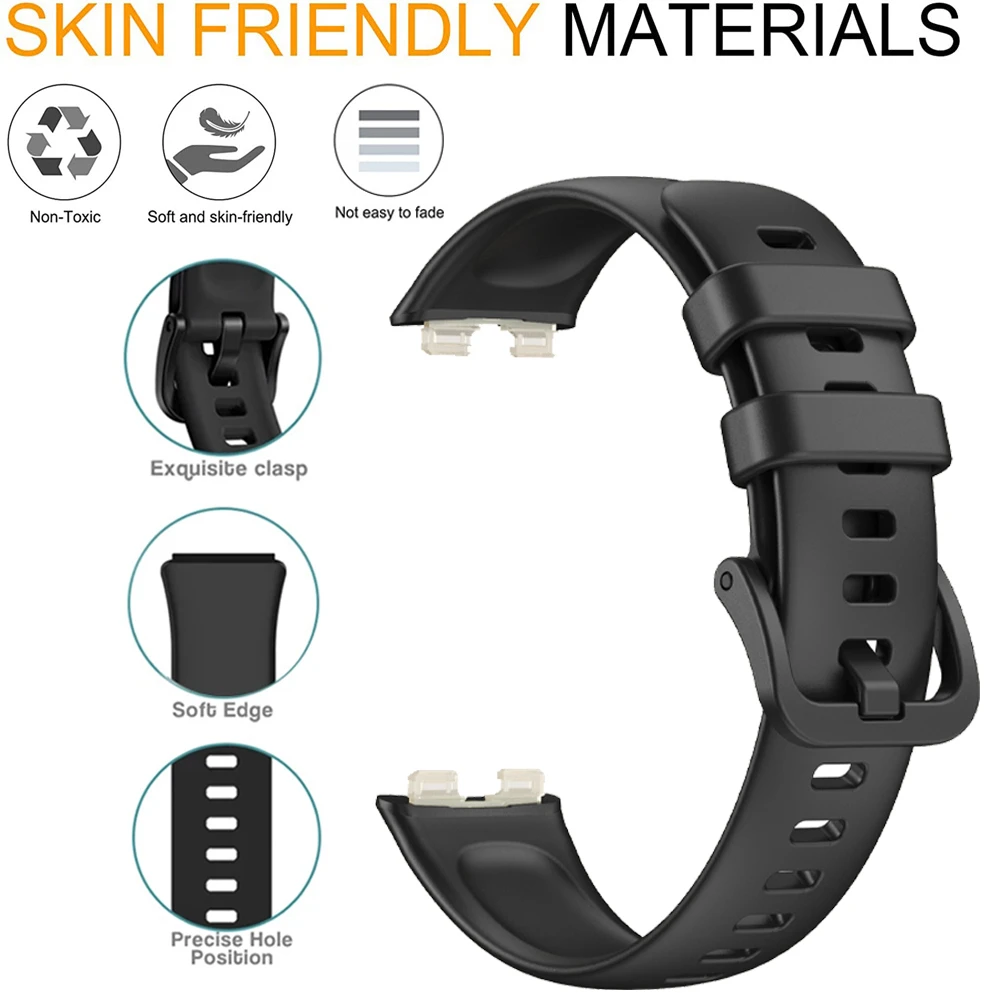 Watch Strap For  Huawei Band 9 Strap Replacement Silicone Strap For Huawei Band 8 Strap Correa Bracelet